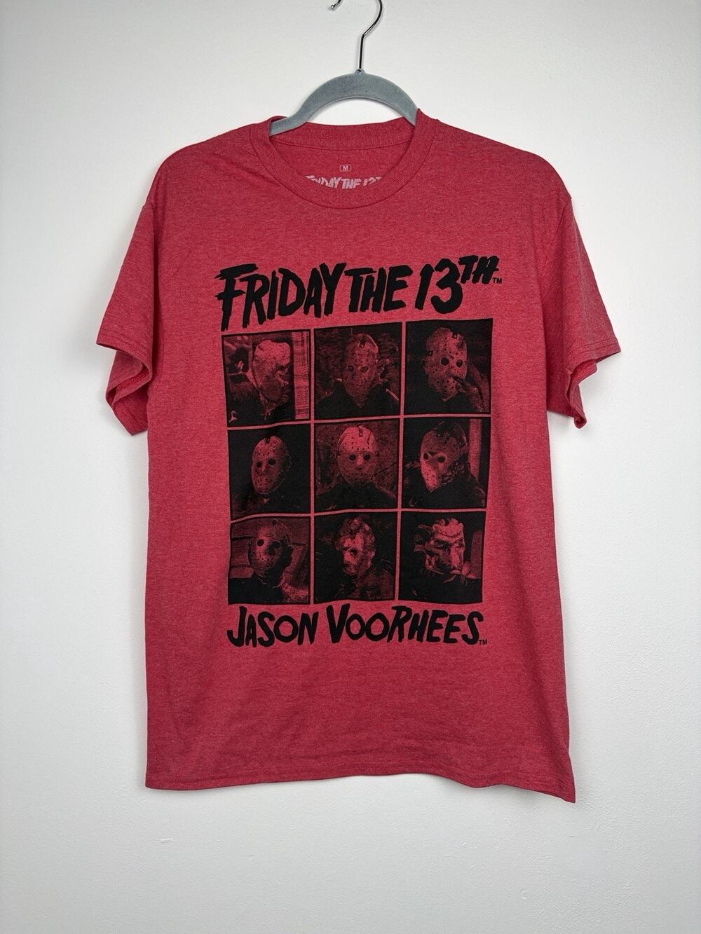Friday the 13th Jason Voorhees T Shirt Red Horror Movie Graphic Tee M L